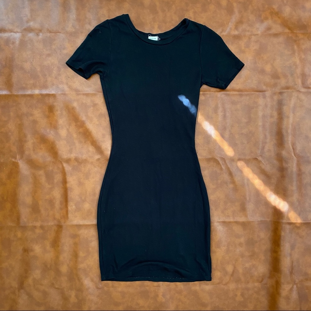 Black Short Sleeve Bodycon Mini Dress